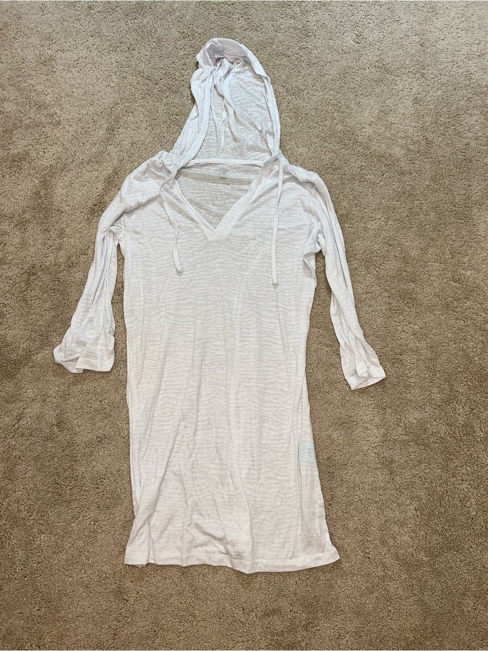 Lightweight White Hooded Cover-Up Dress